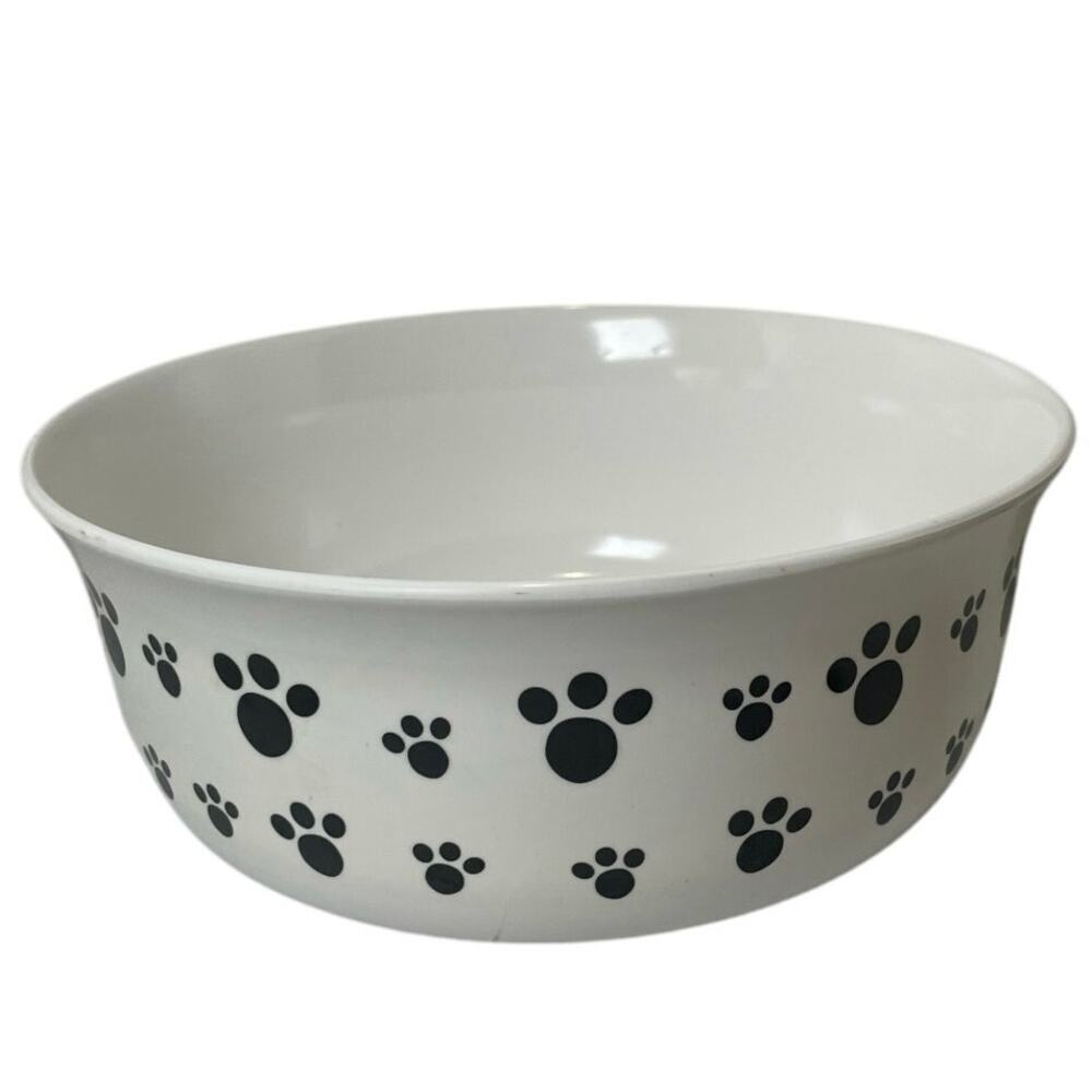 DOG DINNER BOWL LARGE SZ FIDO’S DINNER PLATE PAWS PRINT PETS ARE BEST FRIEND